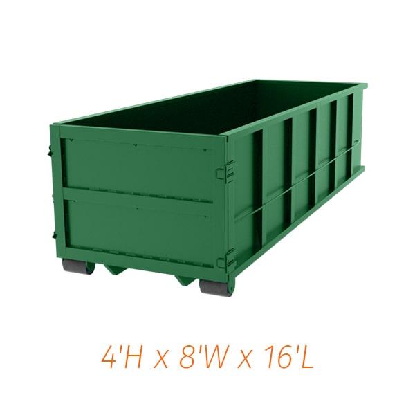 we offer same-day delivery for our 15-yard dumpsters in many locations